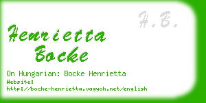 henrietta bocke business card